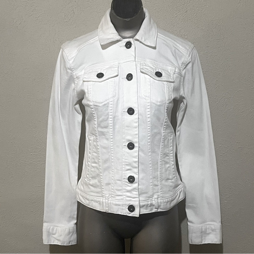Eddie Bauer White Denim Jacket Size XS